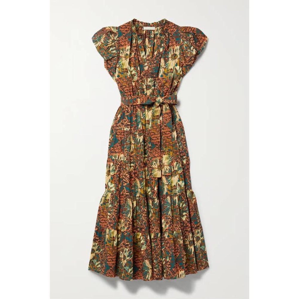 Ulla Johnson Green Brown Floral Midi Dress - Picture 3 of 3